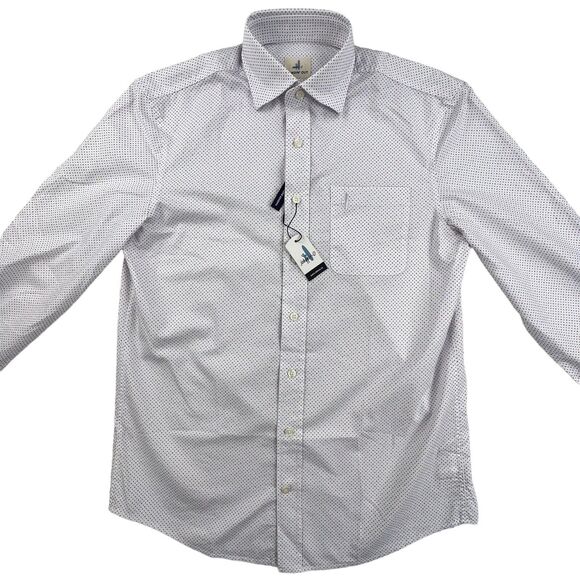 JOHNNIE-O Shirt Men S White Dot Hangin’ Out Long Sleeve Button Down Schubert NWT - Picture 3 of 16
